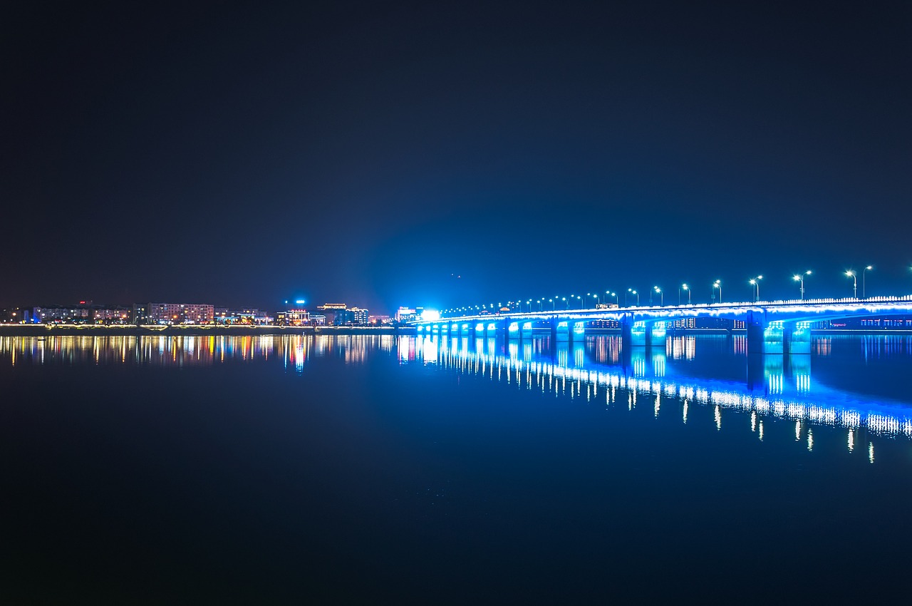 Image - night view bridge the scenery