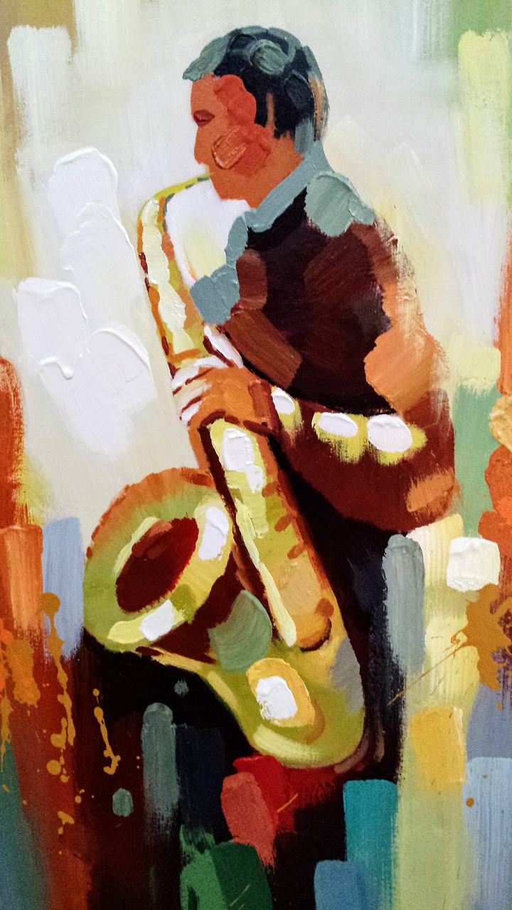 Image - saxophone painting art paint