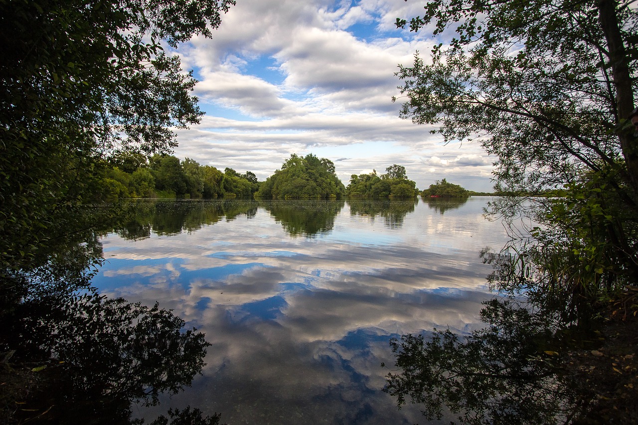 Image - lake trees water reading england