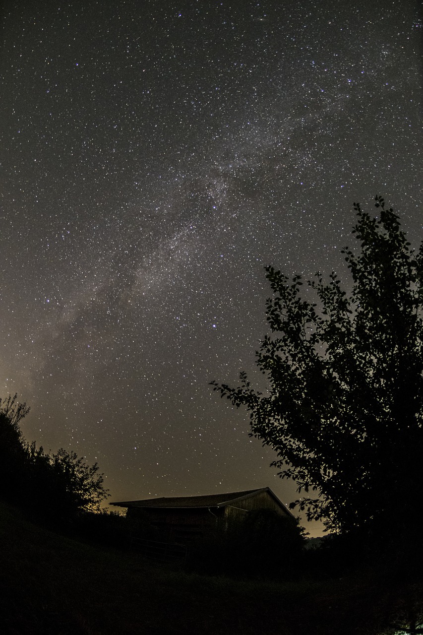 Image - milky way landscape barn star