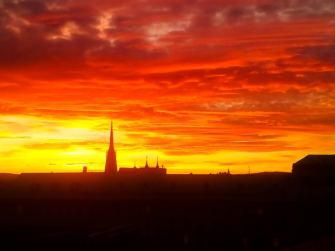 Image - sky afterglow sunset clouds