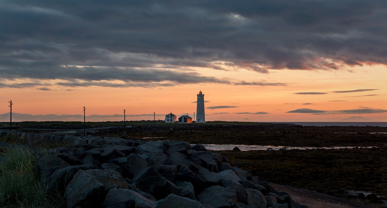 Image - lighthouse abendstimmung iceland