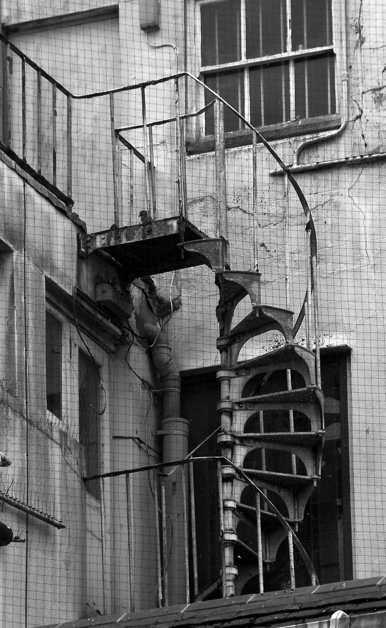 Image - black and white stairs iron