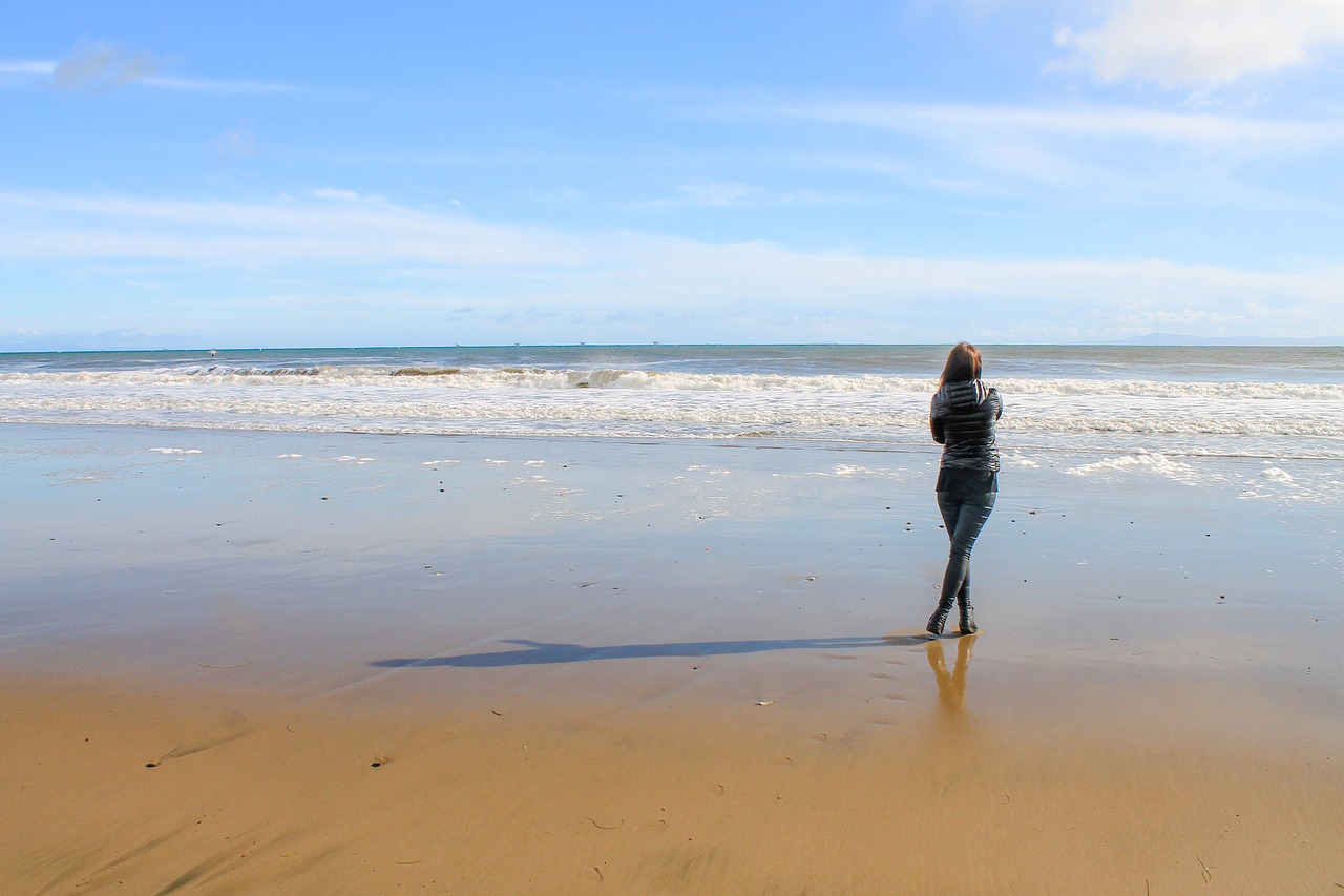 Image - girl ocean santa barbara beach