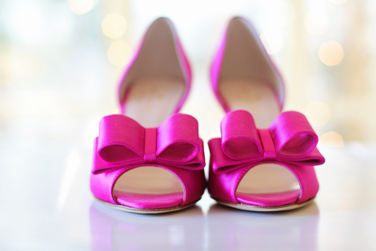 Image - pink shoes wedding shoes bows