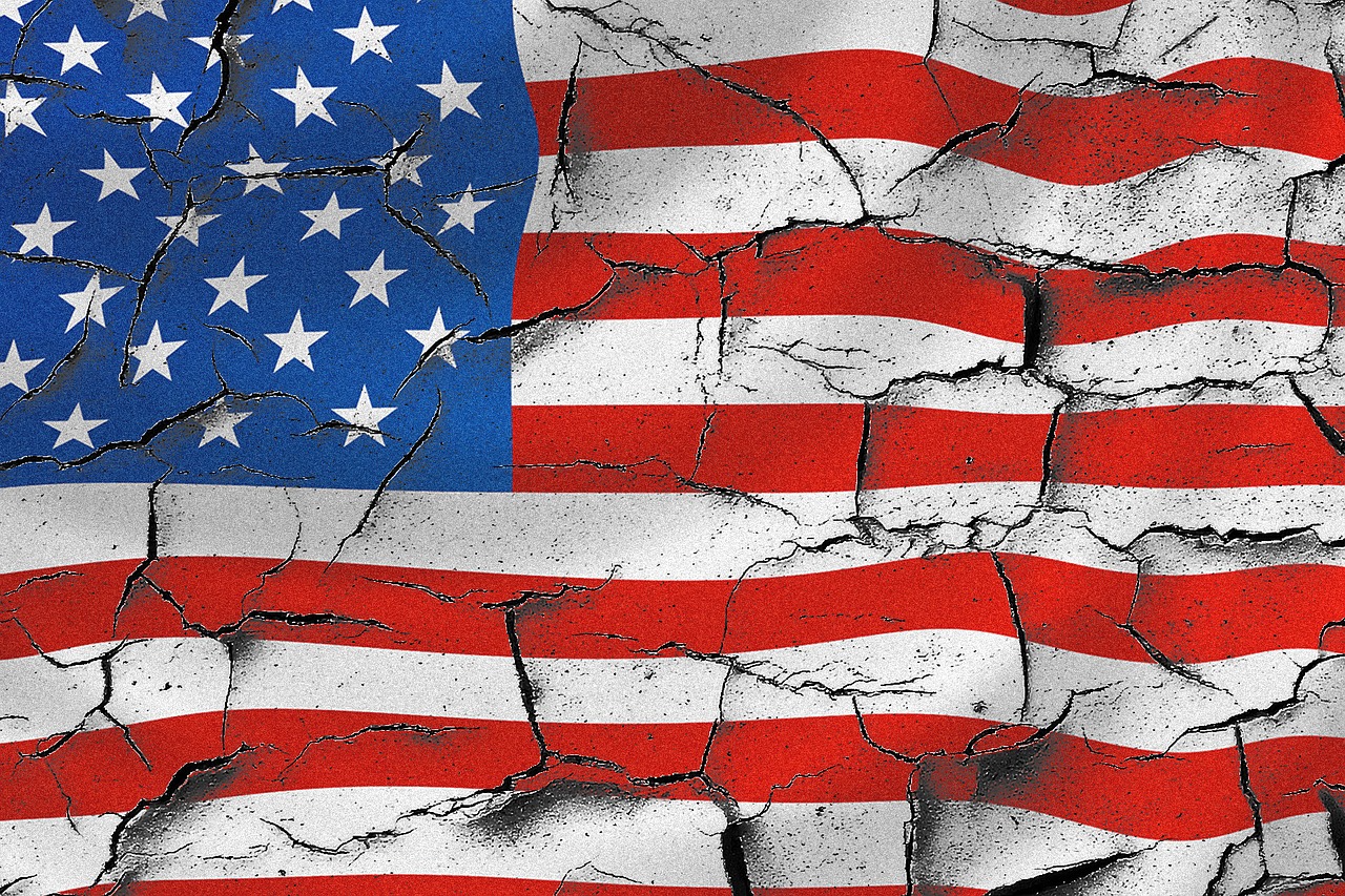 Image - usa american flag cracked usa flag