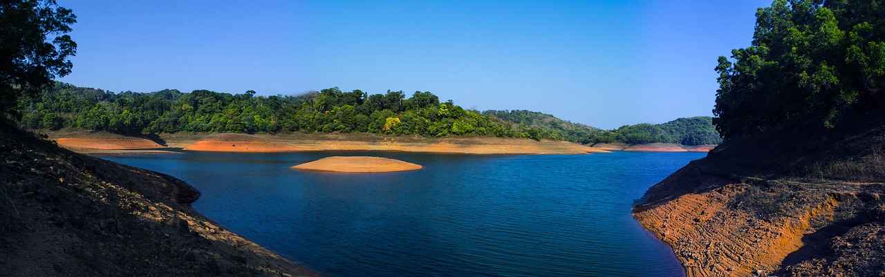 Image - water reservoir blue landscape