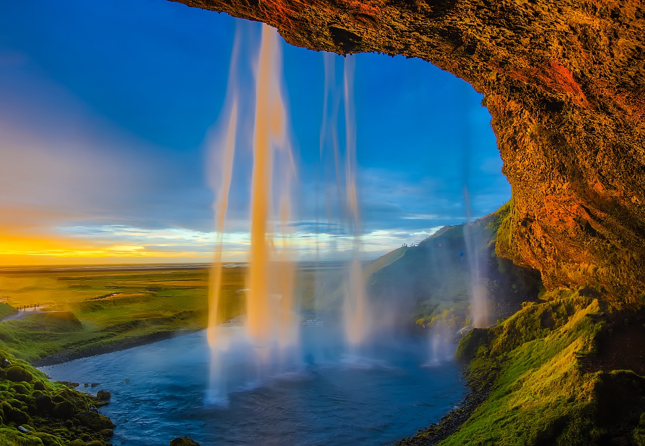 Image - iceland waterfall falls cascade