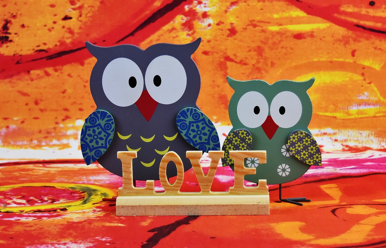 Image - owls wood decoration love color