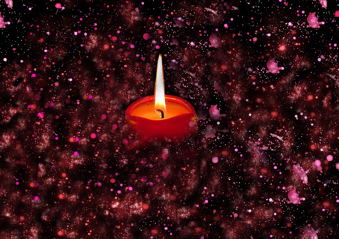 Image - candle sparkles candlelight flame