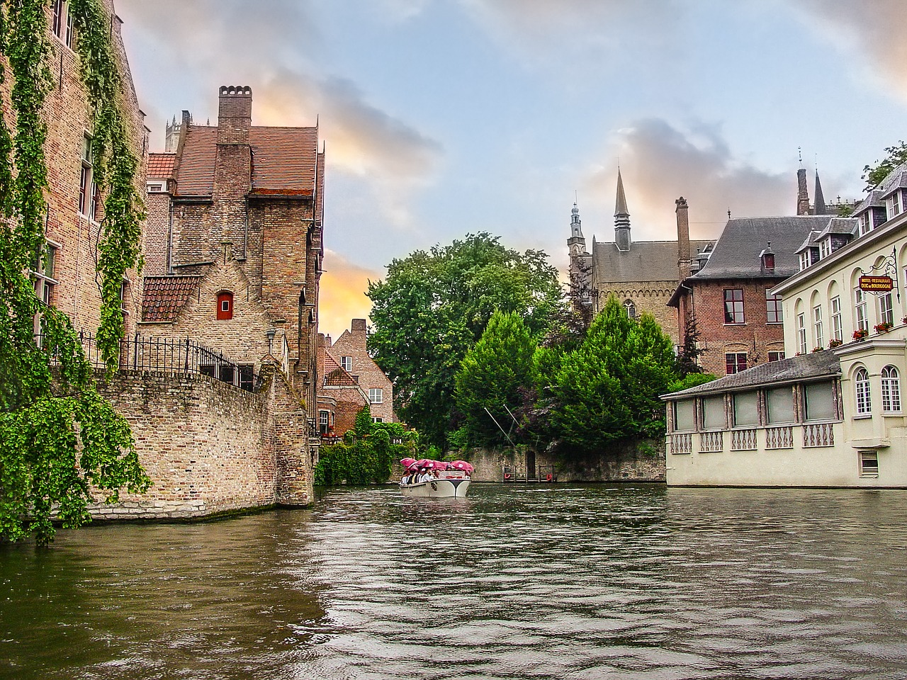 Image - bruges brugges belgium canal tree