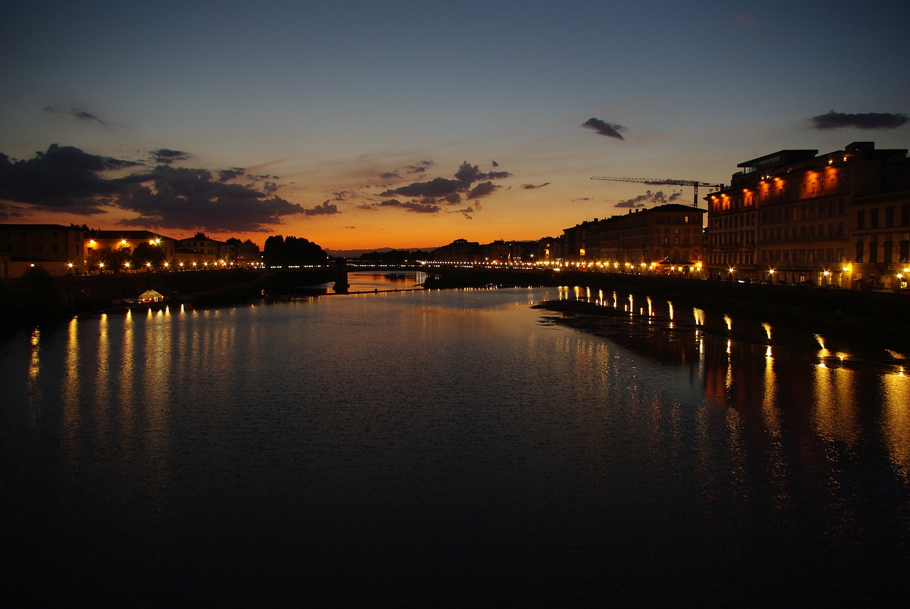 Image - tuscany florence river arno sunset