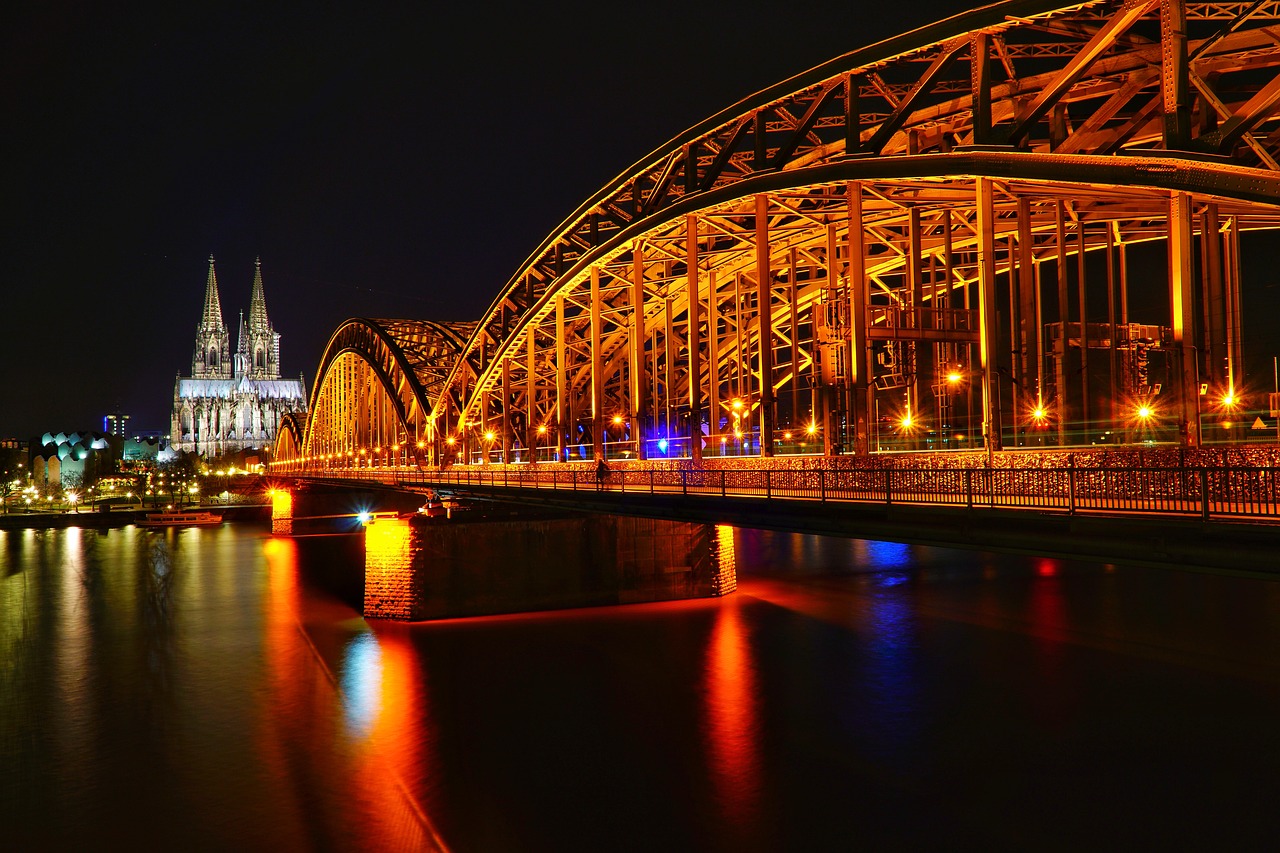 Image - cologne deutzer bridge bridge night