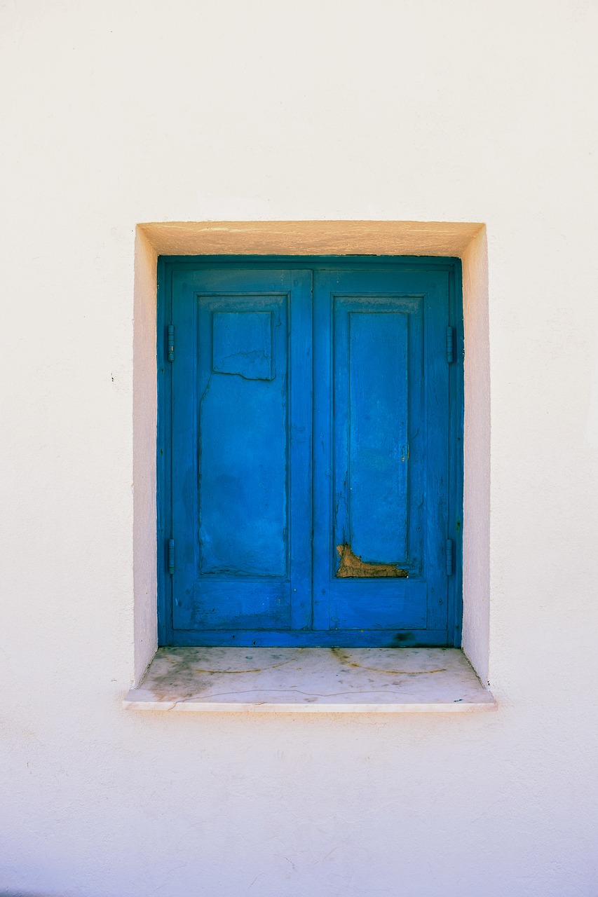 Image - window blue wooden aged weathered