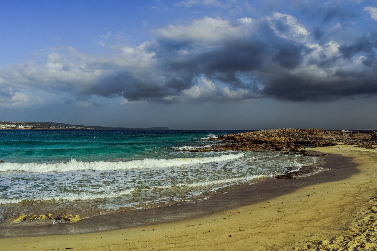 Image - beach sea sky clouds morning