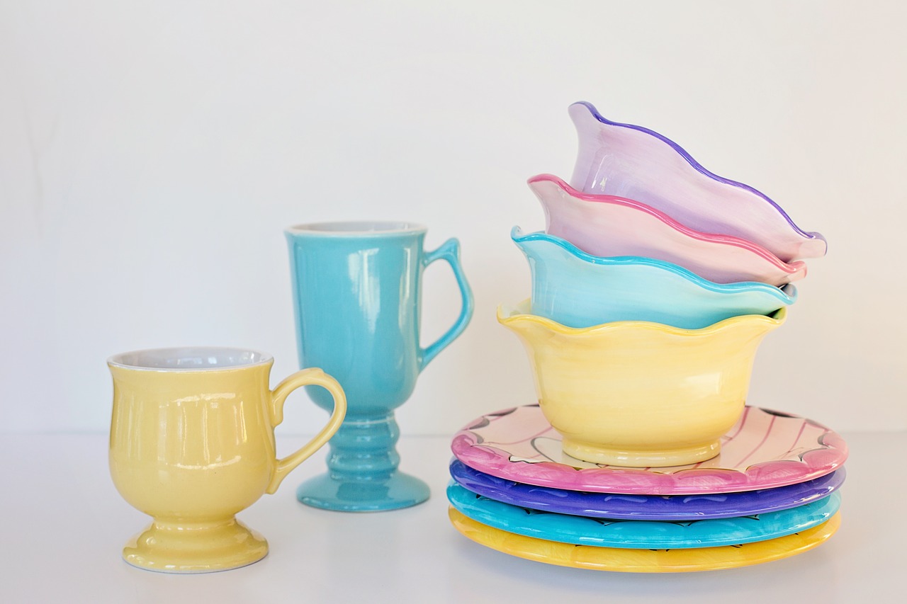 Image - dishes bowls mugs pastels pastel