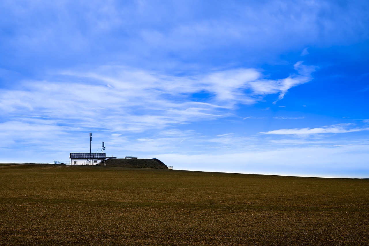 Image - radio mast hill sky landscape