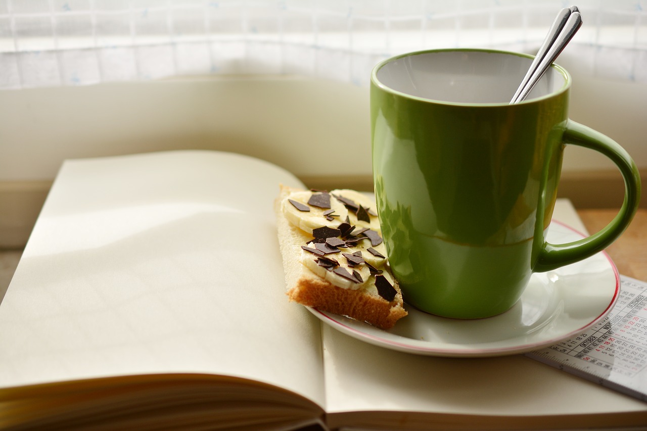 Image - cup book breakfast read plan