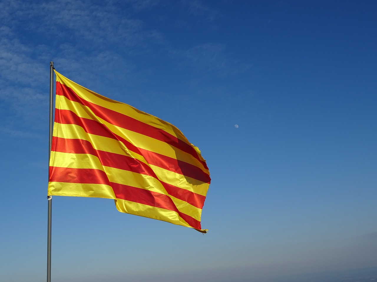 Image - flag catalan senyera waving