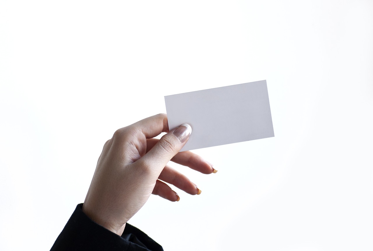 Image - business card hand woman holding