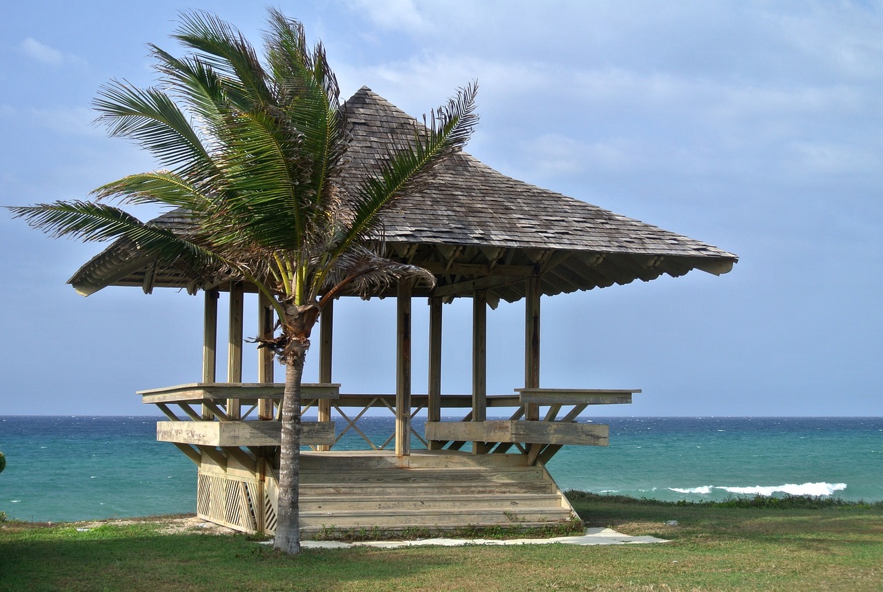 Image - jamaica beach hut caribbean palm