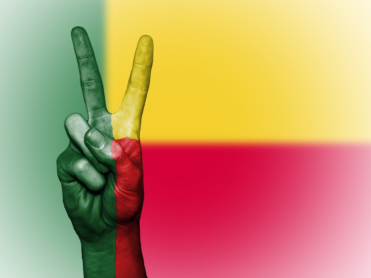 Image - benin flag peace background banner