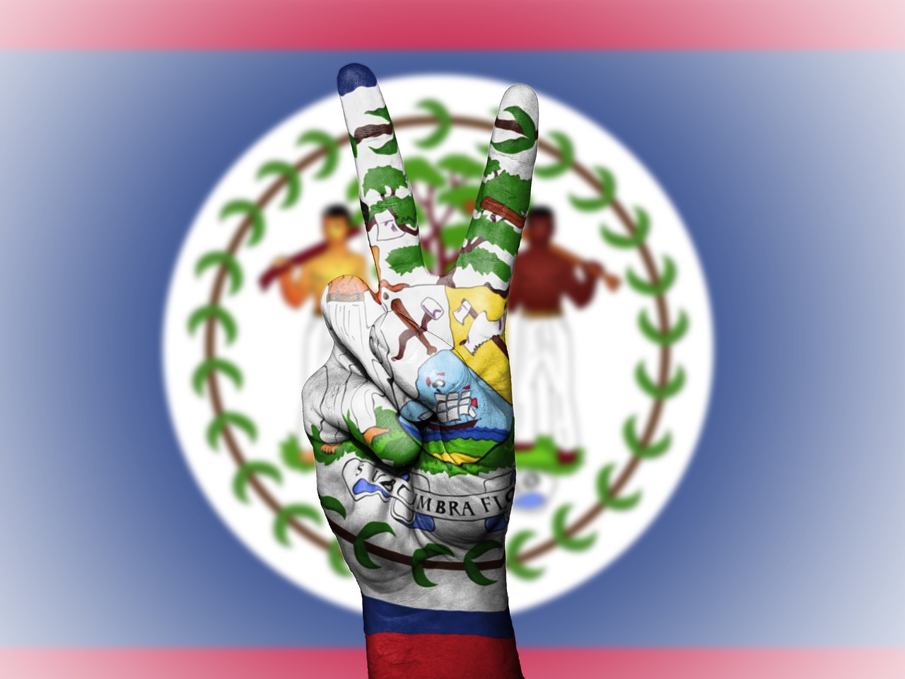 Image - belize flag peace background