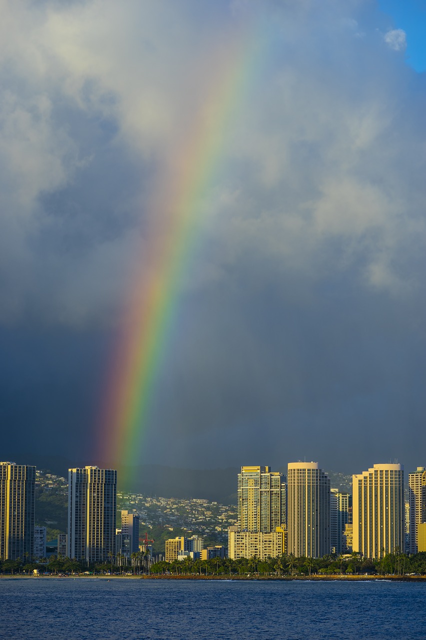 Image - rainbow hawaii views seascape