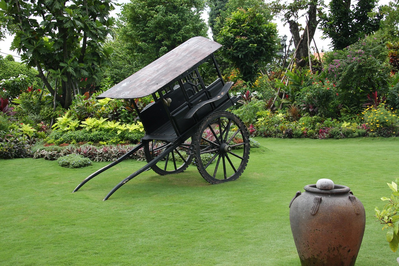 Image - horse carriage green garden rural