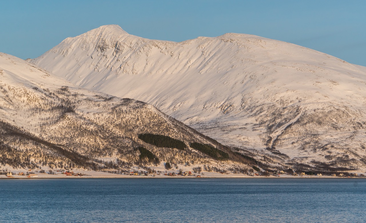 Image - norway fjord snow mountains coast