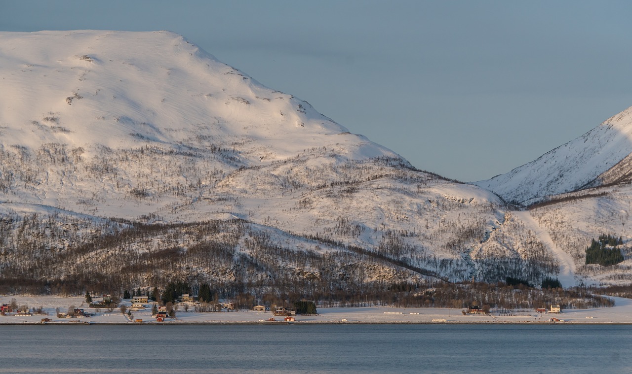 Image - norway fjord snow mountains coast