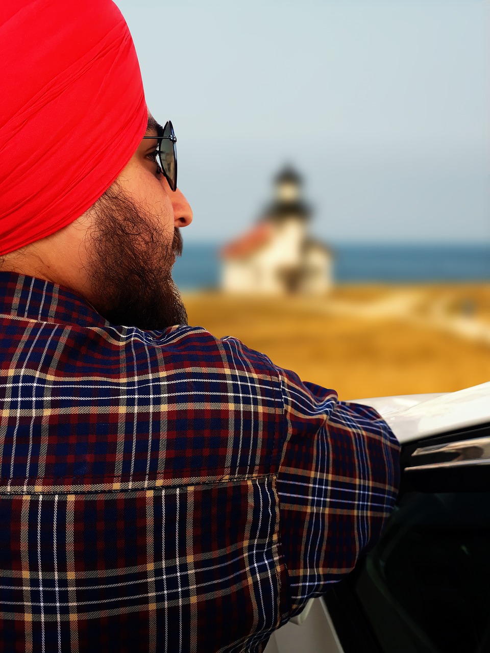 Image - man by the sea turban portrait sea