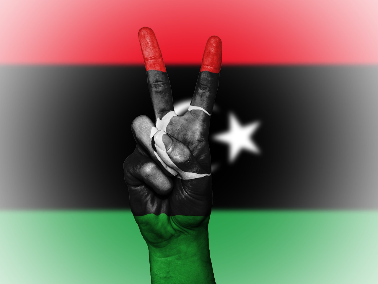 Image - libya peace hand nation background
