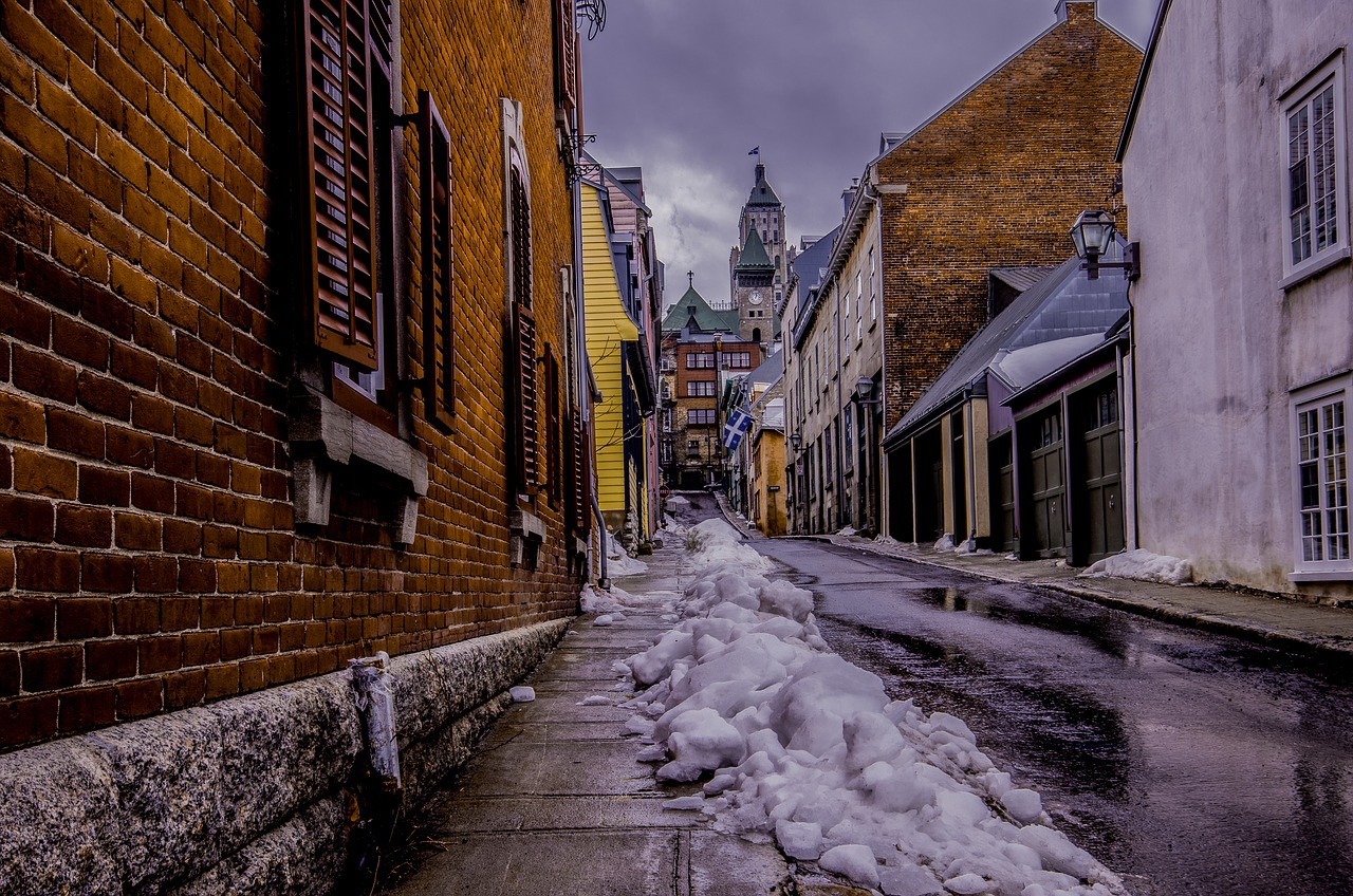 Image - city lane quebec brick street