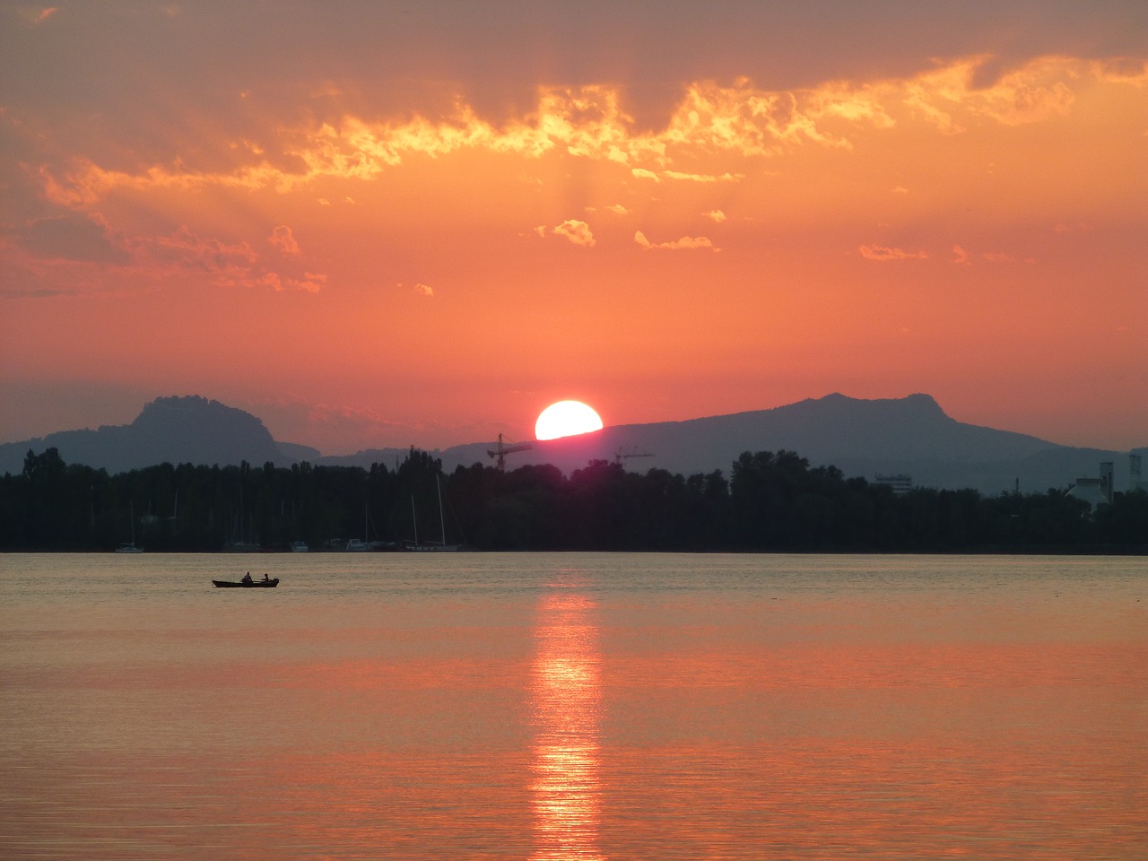 Image - sunset mood lake constance lake