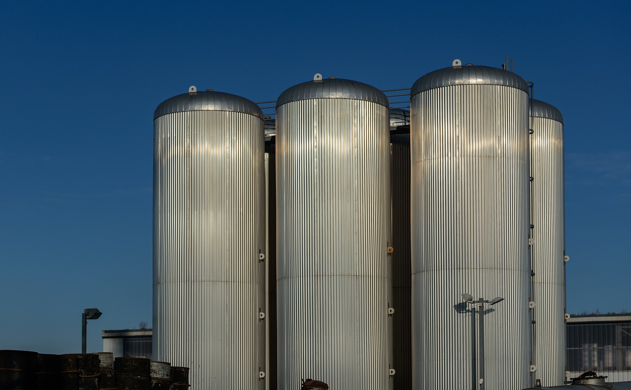 Image - silo tanks blue sky blue sky