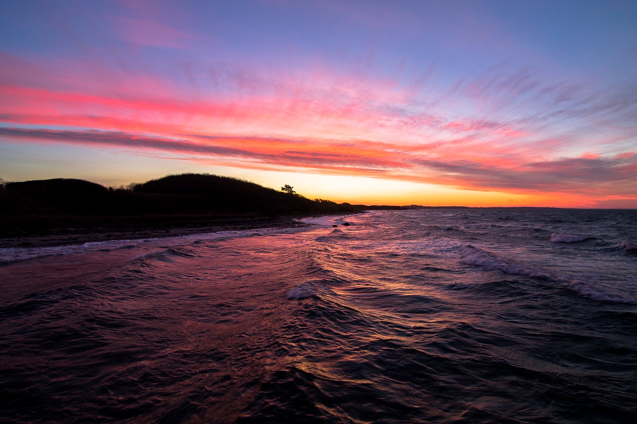 Image - sunrise landscape sea denmark