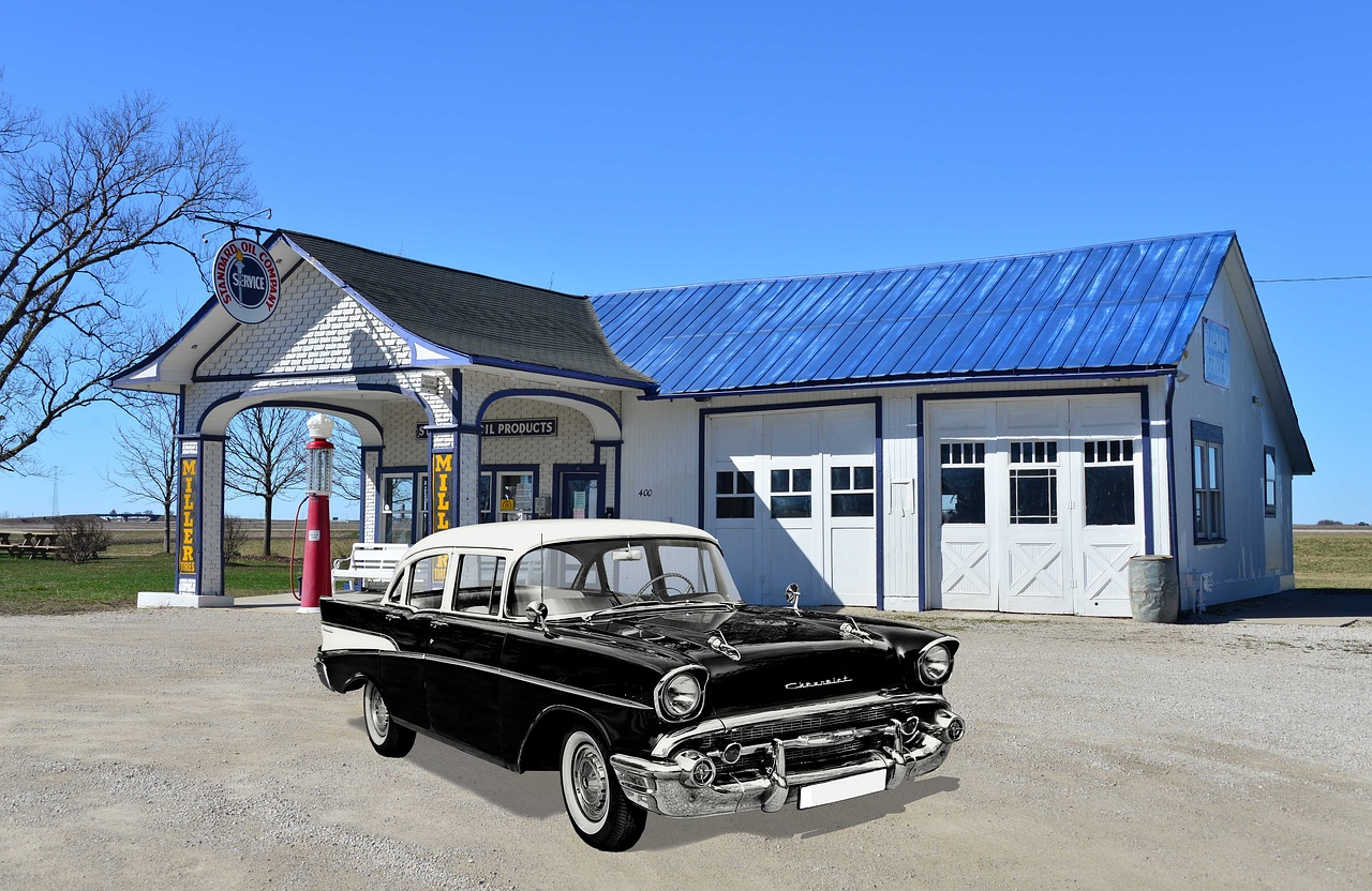 Image - old gas station chevrolet old usa