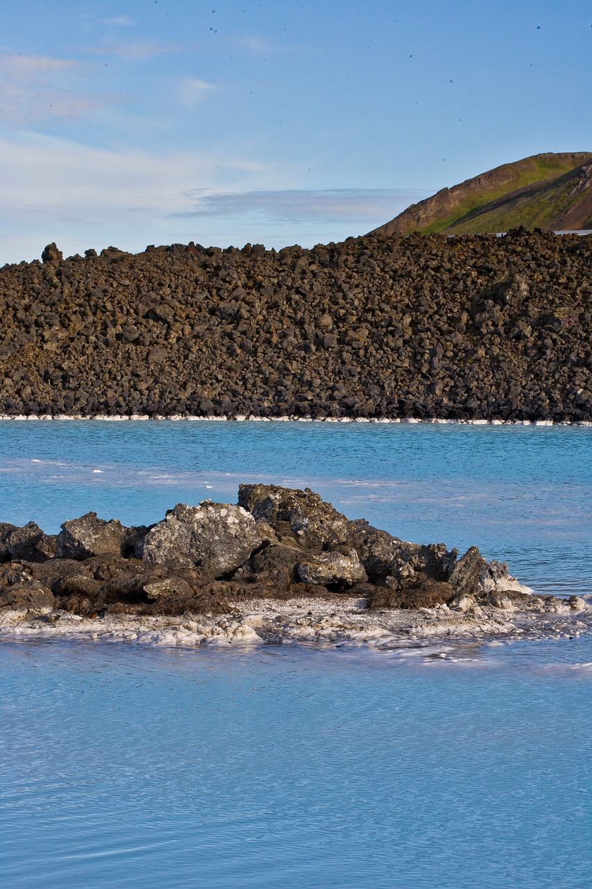 Image - blue lagoon iceland rock volcanic