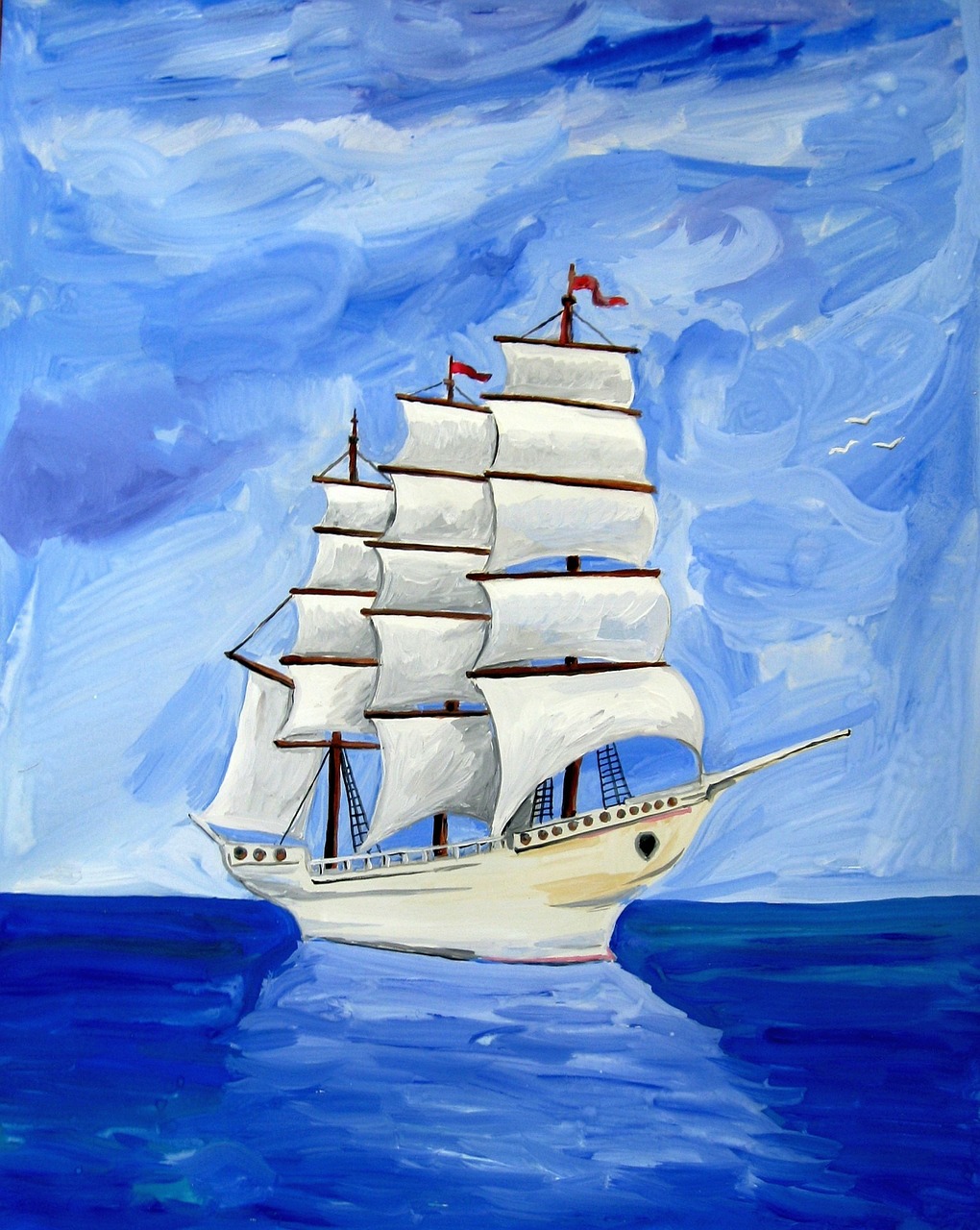 Image - astronira sea sailing ship gouache