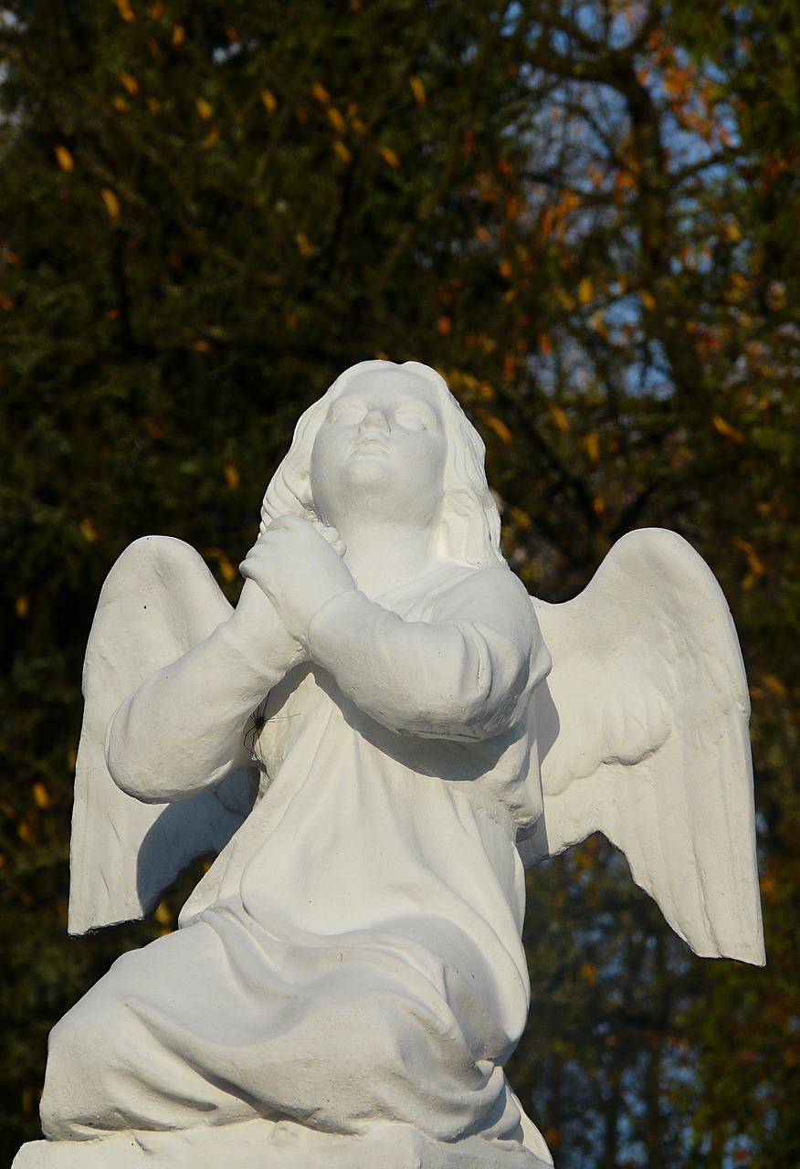 Image - angel statue autumn cemetery