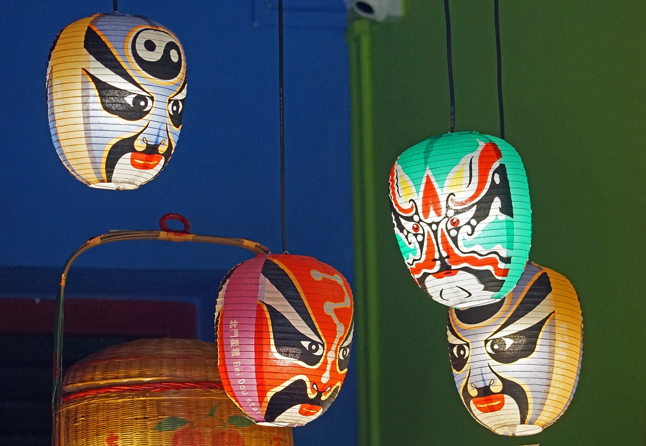Image - lamps masks asia glass craft