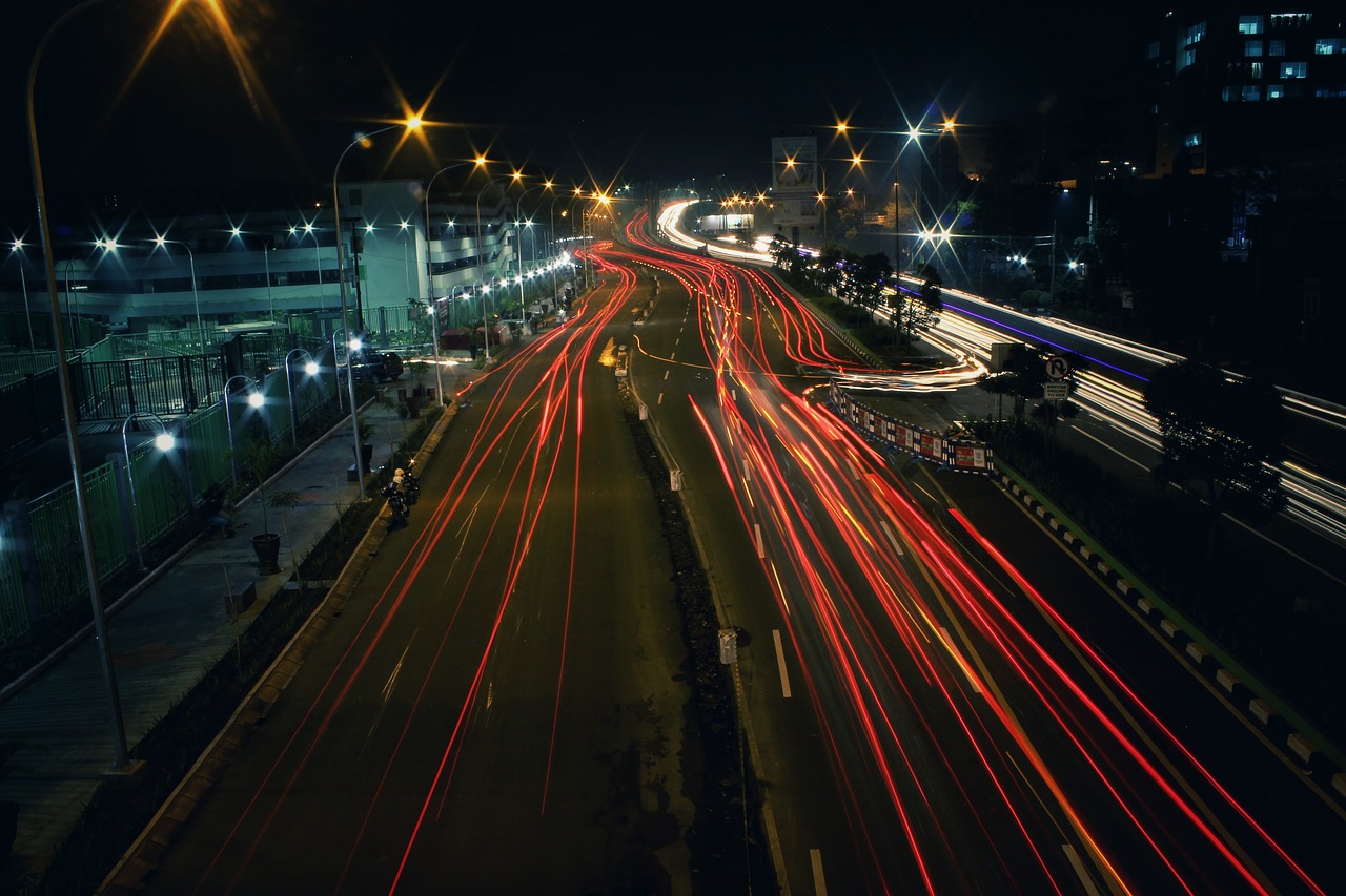 Image - light trail nightscape long exposure