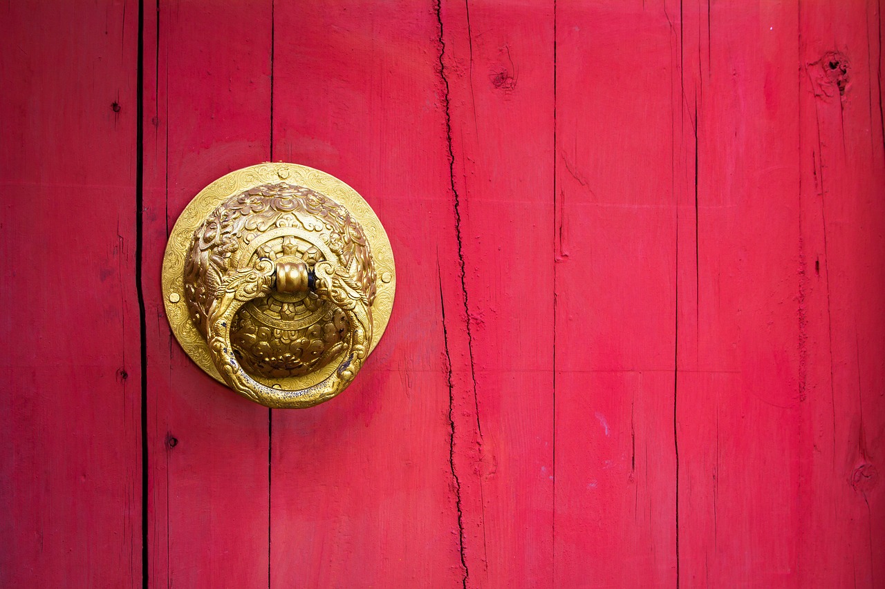 Image - door handle chinese dragon golden