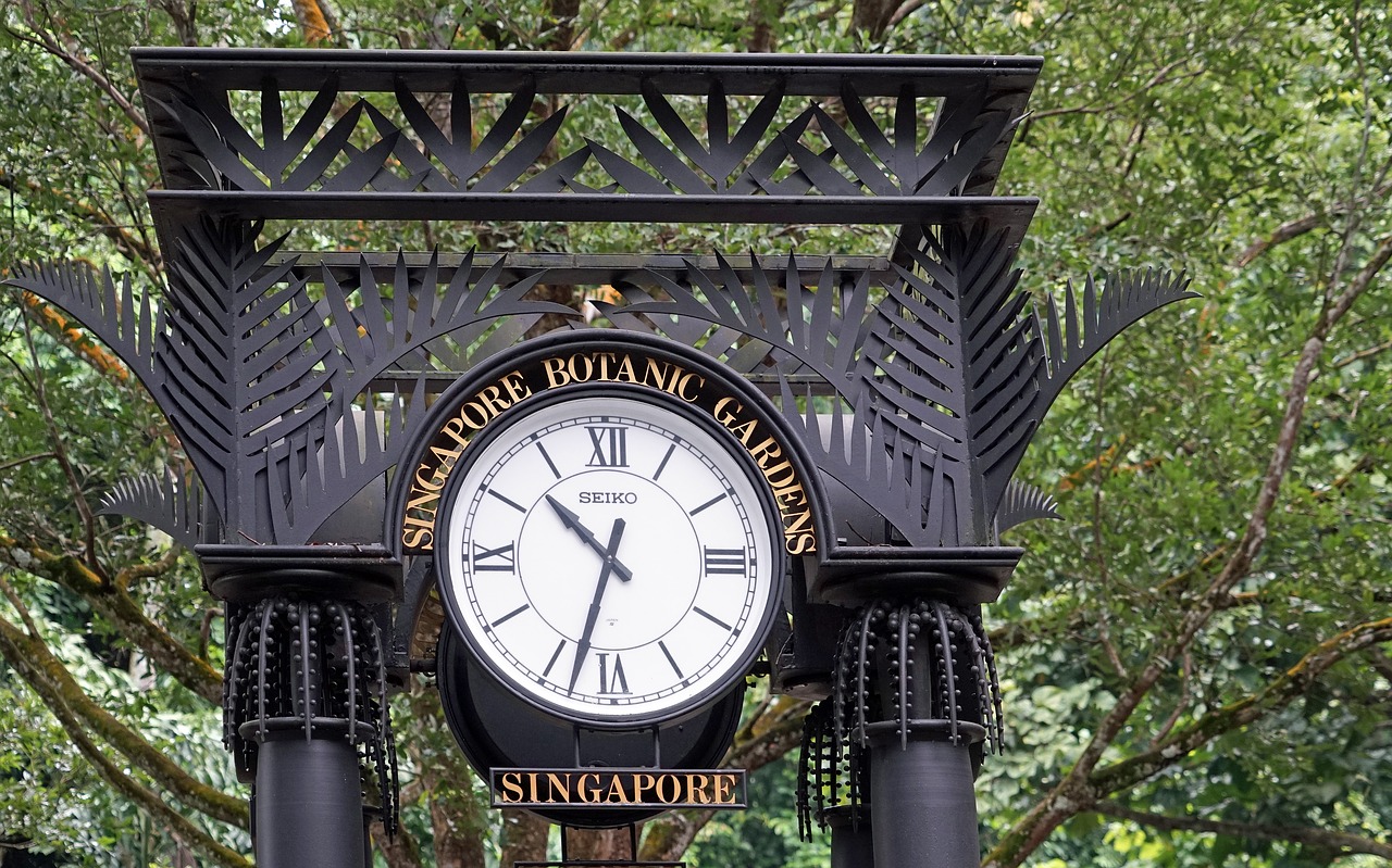 Image - clock botanical garden singapore