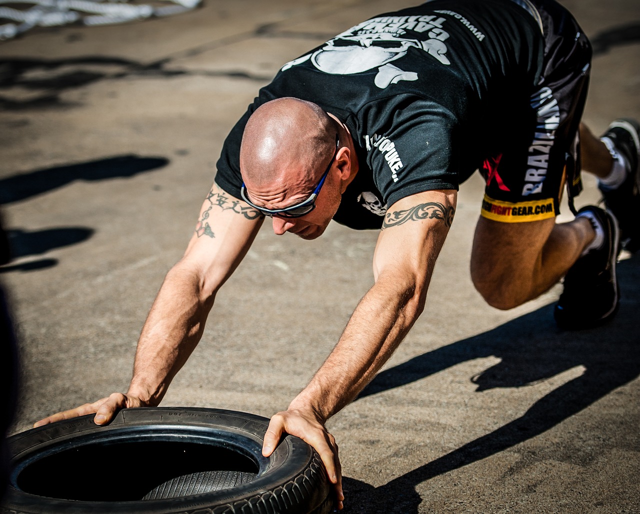 Image - tyre push tyre workout training gym