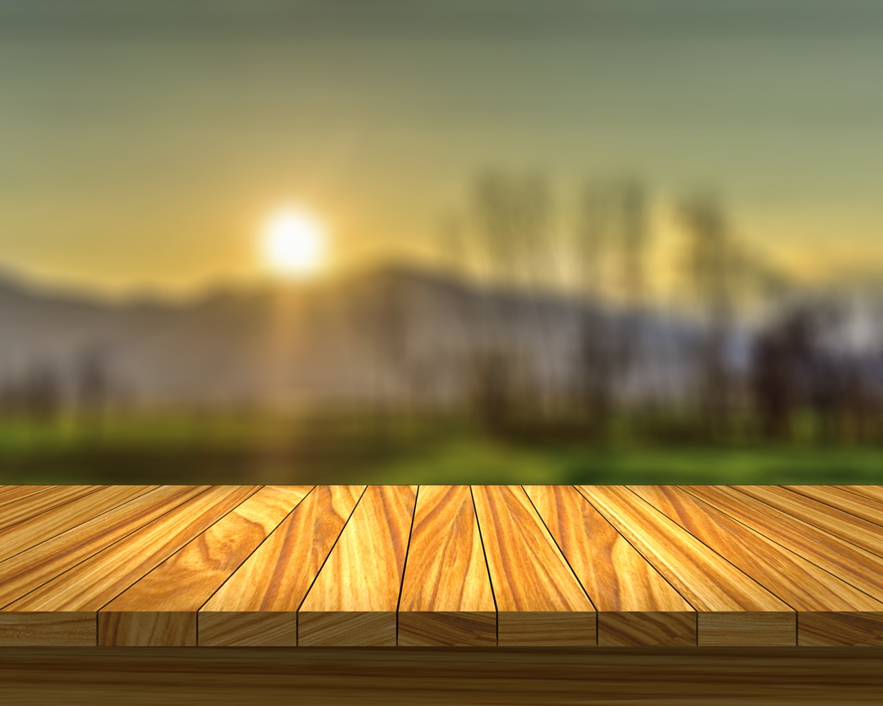 Image - table field sunset sun wood
