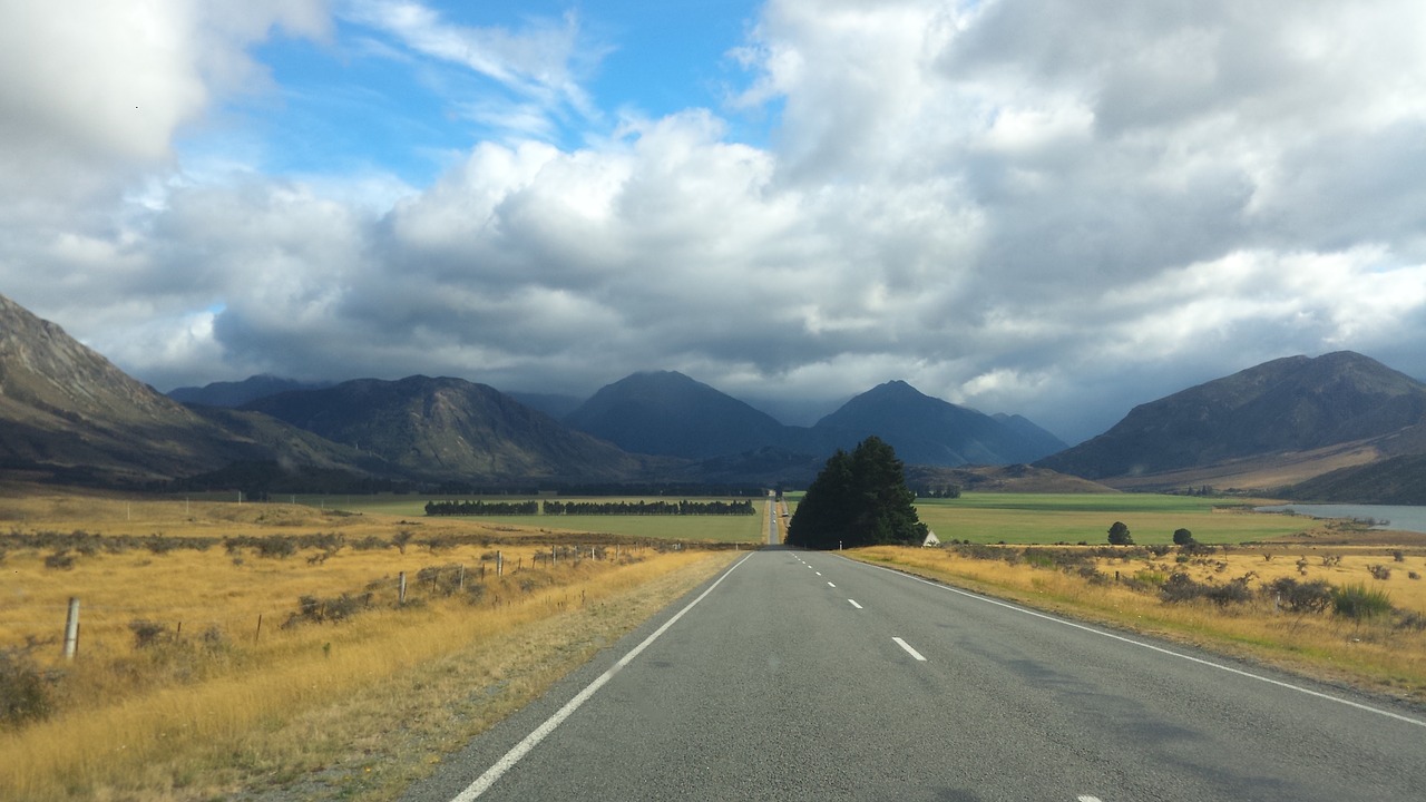 Image - road new zealand mountain cloud