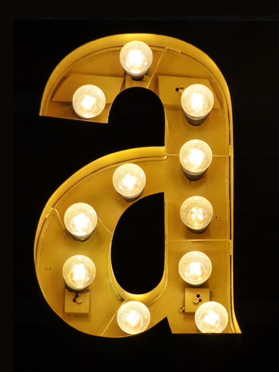 Image - letter a letter light bulbs theatre