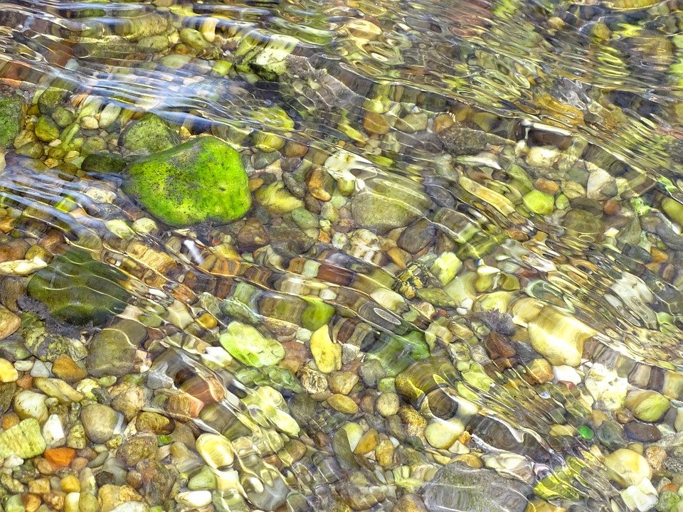 Image - river stones water flow